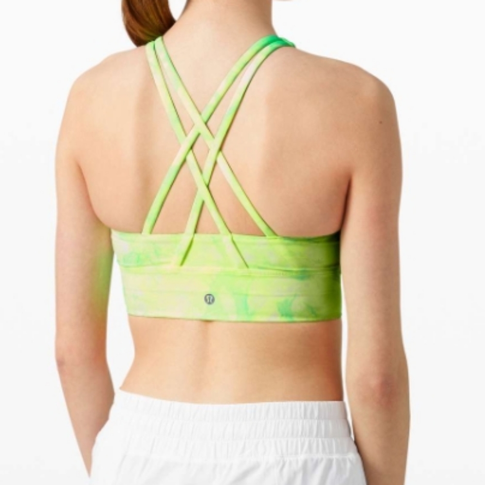 RARE Lululemon Energy Bra High Neck Long Line Shibori *Medium Support B-D